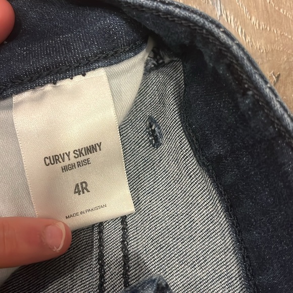 Express Curvy Skinny High Rise Dark Wash Jeans - Picture 4 of 6